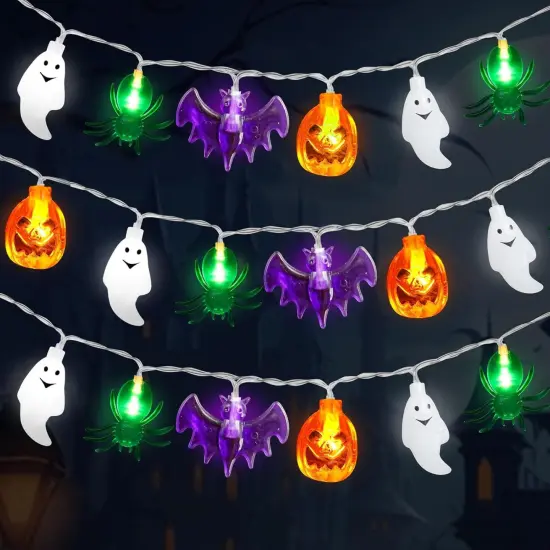 Pumpkin Bat Ghost Spider Halloween Lights - A Style {1}