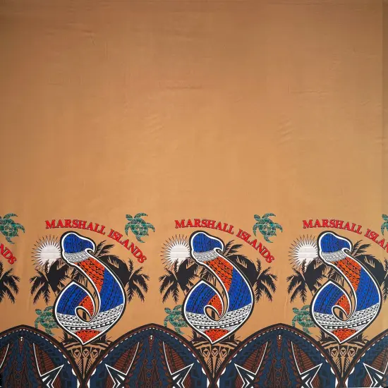 1 Yard Marshall Islands Palm Trees And Sea Turtles Peachskin Fabric For Elegant Apparel And Crafts 45 Inch Purple {3}