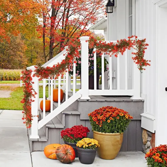 Fall Leave,Fall Fake Plants,Fall Eucalyptus Garland(Salmon) {2}