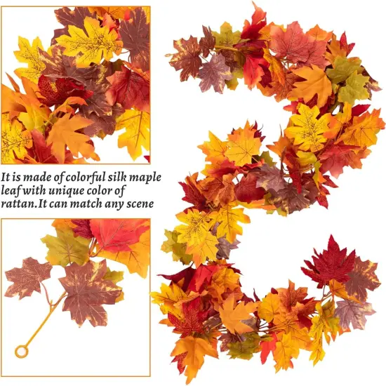 2PCS Thanksgiving Artificial Hanging Fall Leave Vines (11.8FT) {3}