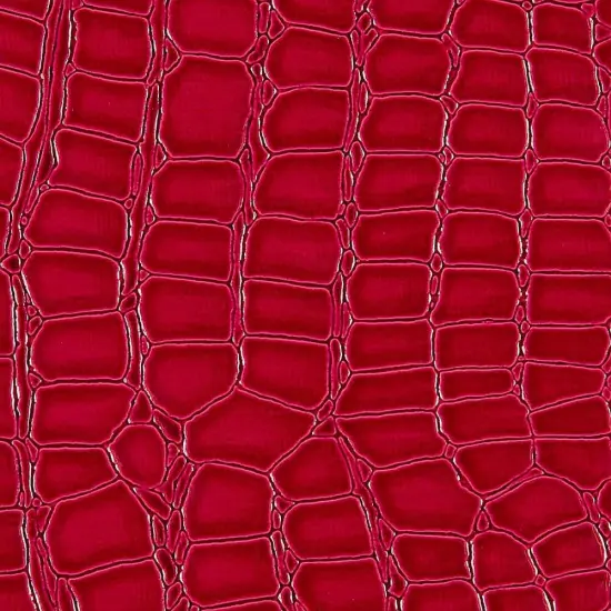 1 Yard Faux Crocodile Vinyl Fabric For Upholstery Handbags Wallets Crafts 54 Inch Width Red {1}