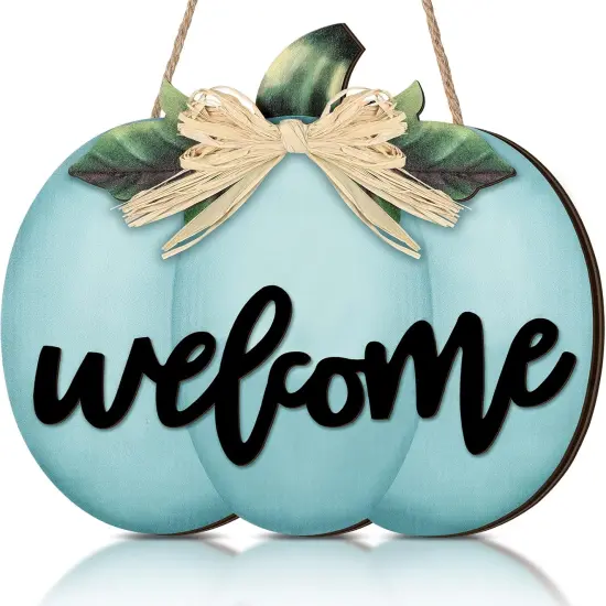 Fall Decor Pumpkin Welcome Sign Thanksgiving Door {1}