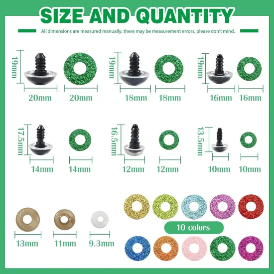 120pcs Glitter Plastic Safety Eyes {2}