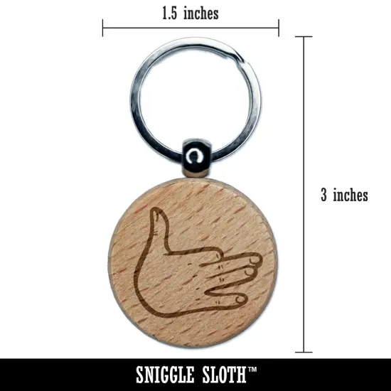 Dog Shadow Puppet Hand Engraved Wood Round Keychain Tag Charm {2}
