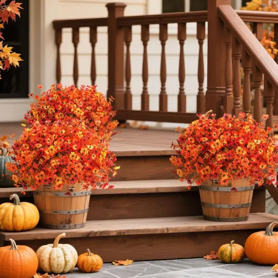 12 Bundles Artificial Fall Flowers - Mix {2}