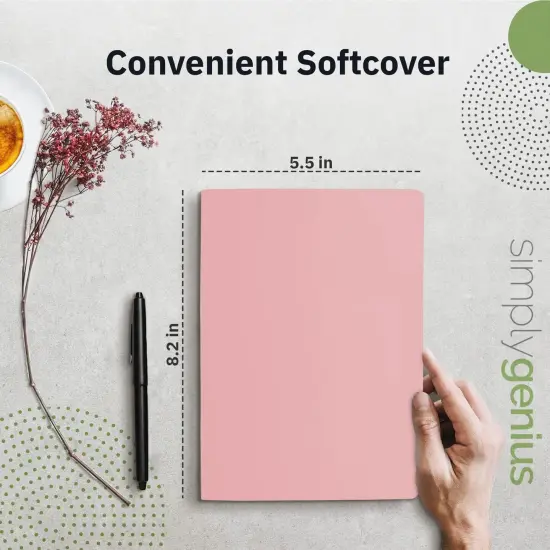 A5 Dotted Notebooks for Work, Travel, Business, College & More - Softcover Journals for Writing - Grid Notebook for Men & Women - Size 8.2" x 5.5" - 92 pages (Pink, 6 pack) {2}
