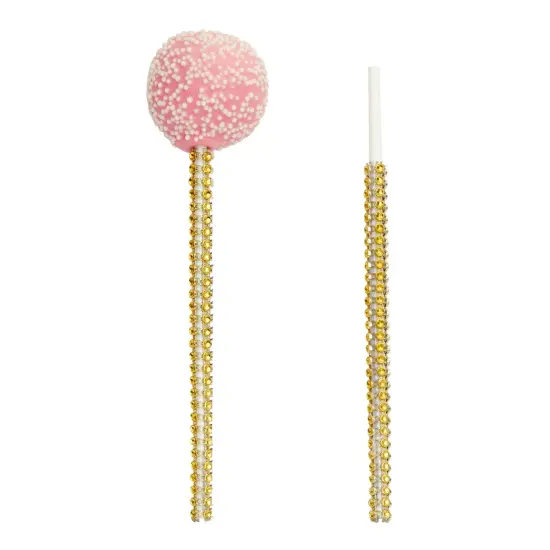 36 Pack Rhinestone Gold Cake Pop Sticks for Candy Apples, Lollipops, Dessert Bar (5.9 inches) {3}