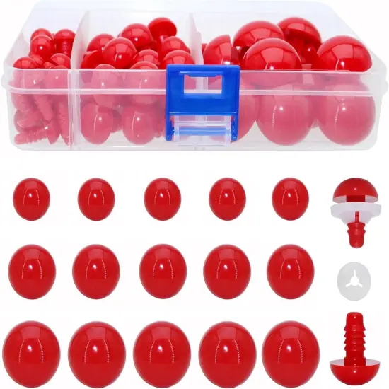 1Box(80pcs) Red Plastic Safety Eyes {1}