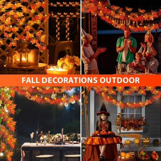 Fall Garland with Lights - 2 PACK {4}