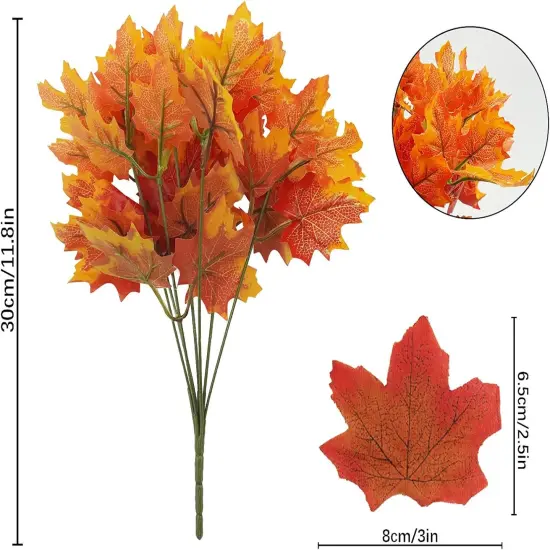4 Pcs Fall Plants Stem with 100 Pcs Maple Leaves {3}