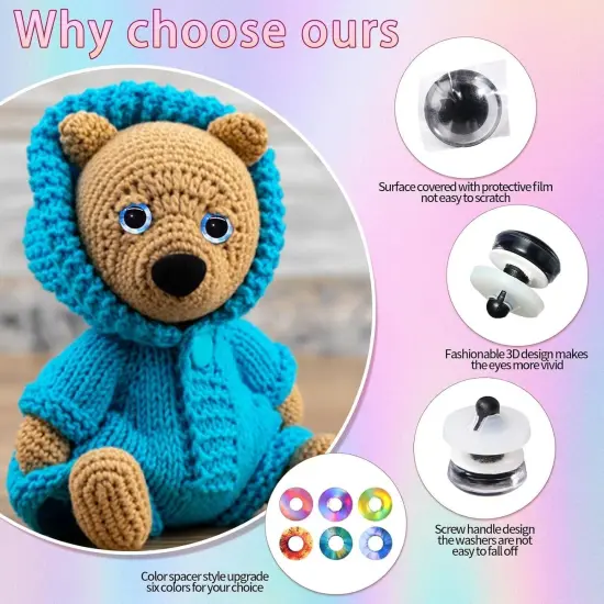 24pcs 18mm 3D Glitter Safety Eyes {3}