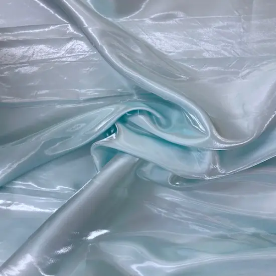 1 Yard Crystalized Reflective Liquid Bridal Satin Fabric Shimmering Polyester Material 59/60 Inch Width Tiffany Blue {1}