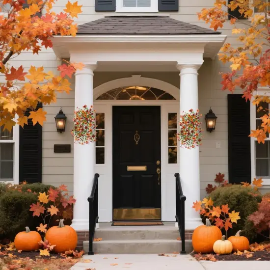 Artificial Mums Fall Hanging Flowers - Brown Orange {3}