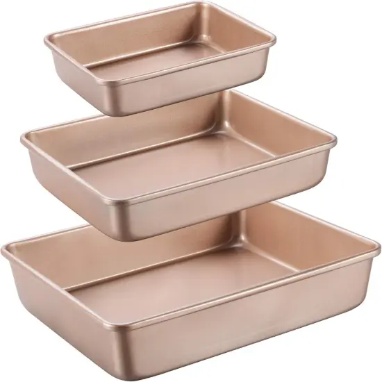 Deep Baking Pans Sets Nonstick,Baking Sheets for Oven,Bakeware Rectangular Cake Pan Set {1}