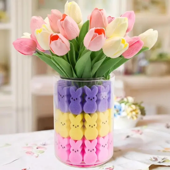 Easter Decorations - Easter Peeps Bunnies Vase Filler Set, Spring Decor Home Indoor Decoration Centerpieces for Tables {1}
