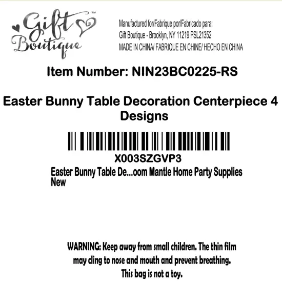 Gift Boutique Easter Bunny Table Decoration Centerpiece 4 Designs Decorative Wooden Spring Shaped Pastel Bunnies Rabbit Table Top Sign Decor Wood Tabletop for Office Dining Room Party Supplies {2}