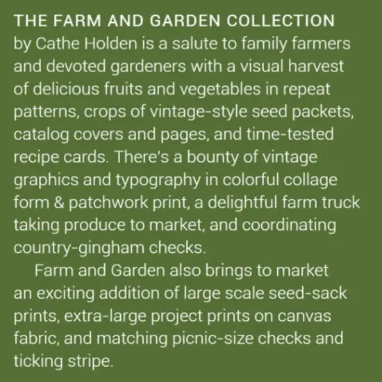 Farm and Garden Fat Quarter Bundle by Cathe Holden for Moda (7470AB) {3}
