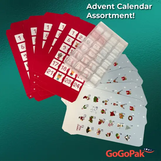 MADE IN USA - 10 Sets assorted 5 of each design - Fillable (Empty) Advent Calendar Boxes 10 Sets (Boxes and Clear Trays) - Food Safe {2}