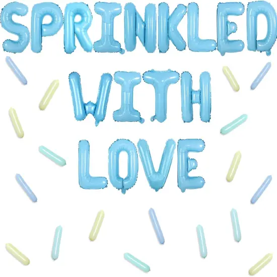 Donut Sprinkle Baby Shower Decorations Blue Sprinkle with Love Balloon Banner Decor Donut Theme Pastel Balloons Decorations for Boy Donut Pastel Confetti Baby Shower Party Supplies {1}