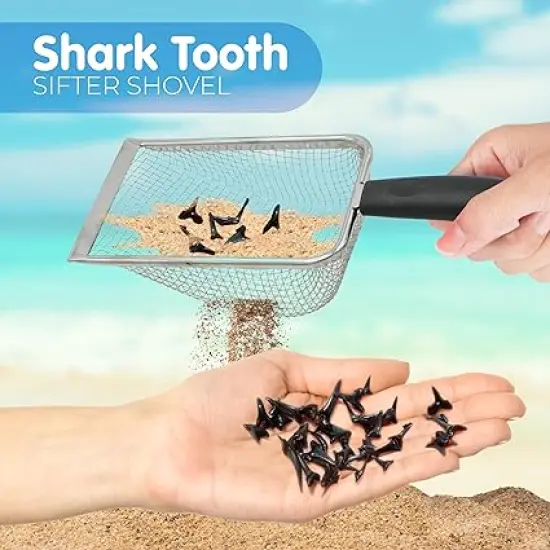 4E's Novelty 1 Set Shark Tooth Sifter &ndash; Packable Beach Toy Set {2}