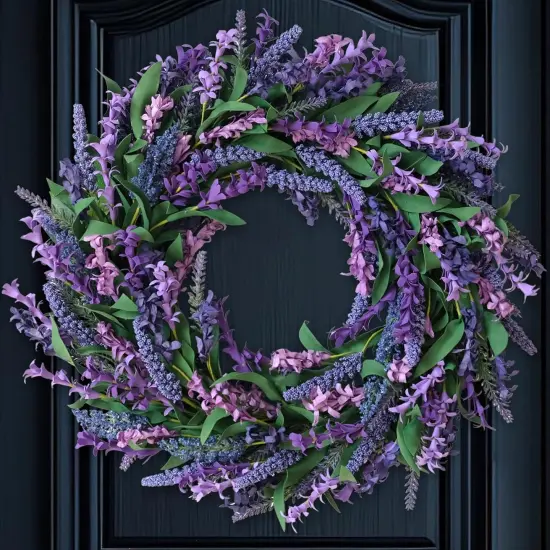 Purple Lavender Artificial Spring floral Wreaths {1}