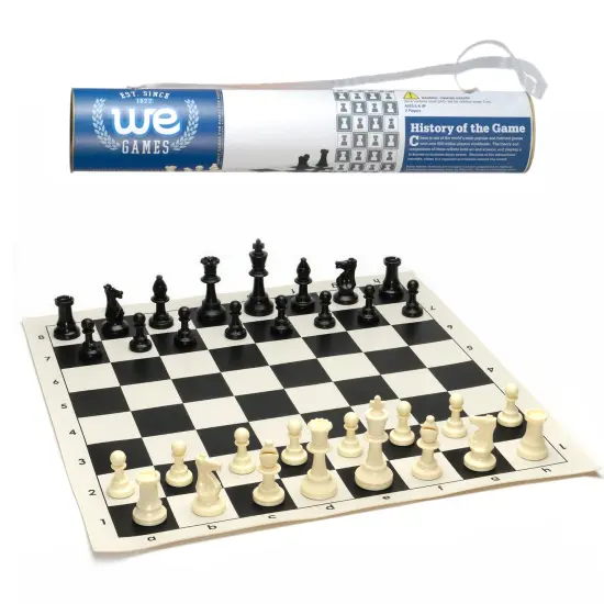 WE Games Travel Chess Set for Adults and Beginners, 17 in. Roll-Up Board {1}