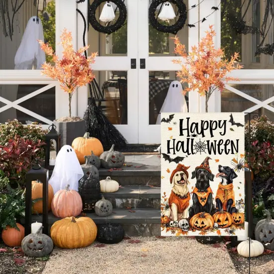 Happy Halloween Dogs Garden Yard Flag 12x18 Inch(Boo Dogs) {4}