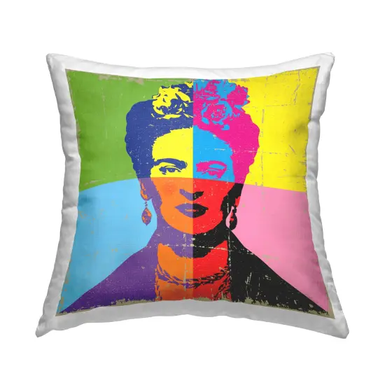 Stupell Industries Pop Style Frida Kahlo Indoor Pillow, 18 x 7 x 18 {1}