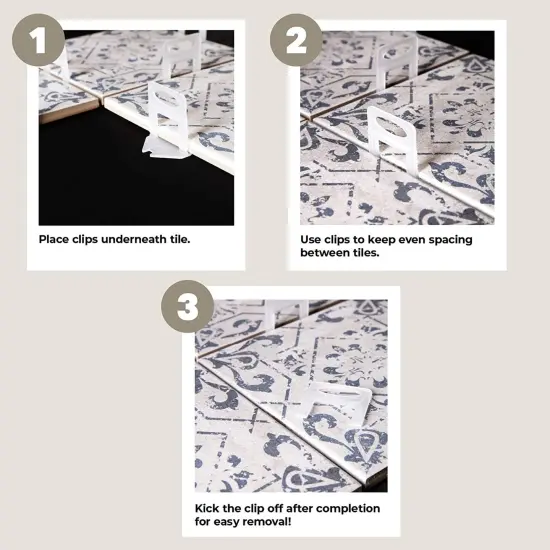 Reusable Tile Leveling System Clips (1/32 in, White, Plastic, 400 Pack) {3}