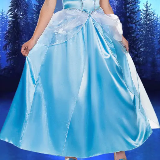 Womens Deluxe Cinderella Costume With Pale Blue Gown And Choker Necklace Women&rsquo;s Extra Large Fits US Sizes 14-16 {3}