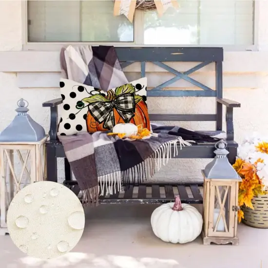 Polka Dot Pumpkin Thanksgiving Autumn Pillow Case Decorations {5}