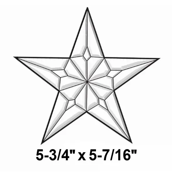 5-3/4" Exquisite Clear Glass 5 Point Star Bevel Cluster EC227 {2}