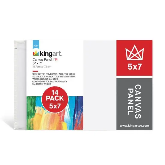 KINGART&reg; Canvas Panels 5" x 7", 14 pc {1}