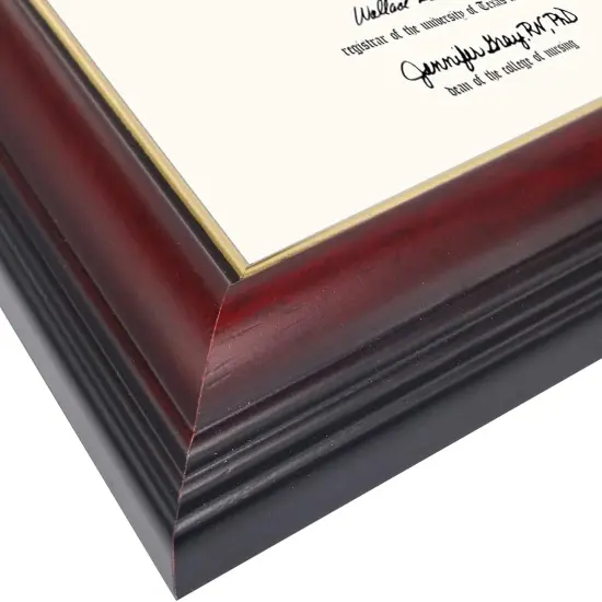 8.5x11 Certificate Diploma Frame ,Solid Wood & UV Protection Acrylic,Cherry Finish with Gold Trim {4}