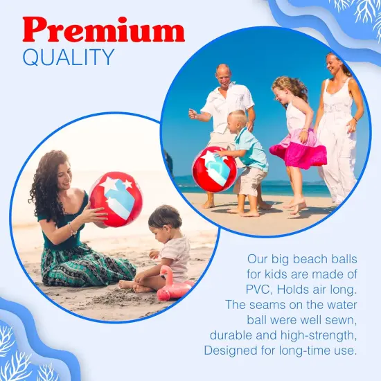 4E's Novelty 2 Pack Patriotic Beach Balls &ndash; 22&rsquo;&rsquo; Inflatable Balls, 4th of July Party Supplies {4}