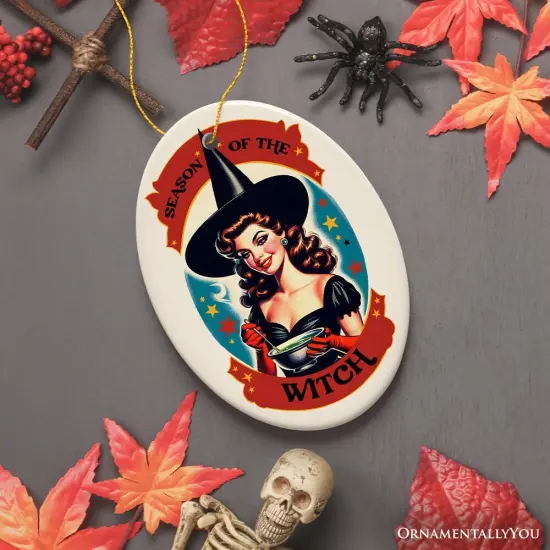 Wickedly Glamorous Season of the Witch Ornament, Retro Style Halloween Tree Decor and Keepsake {5}