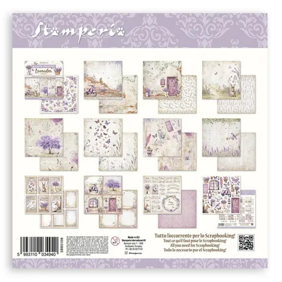 Stamperia Double-Sided Paper Pad 8"X8" 10/Pkg-Lavender, 10 Designs/1 Each {3}