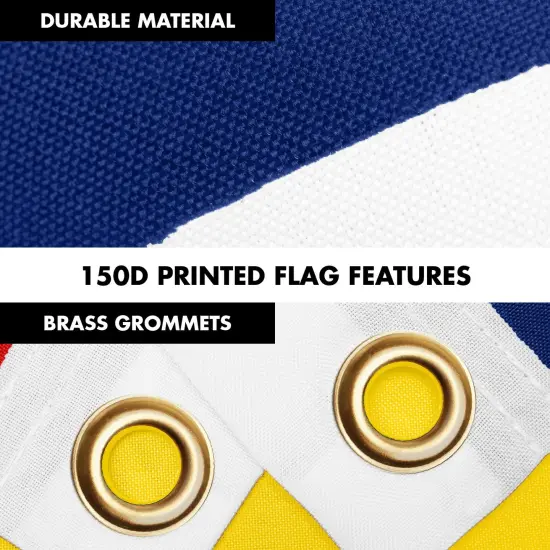 G128 Combo Pack: 6 Ft Tangle Free Aluminum Spinning Flagpole (Black) & Kiribati I-Kiribati Flag 3x5 Ft, LiteWeave Pro Series Printed 150D Polyester | Pole with Flag Included {4}