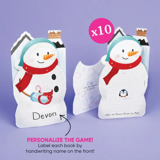 Big Dot of Happiness Snowman Activity Books, Holiday Games for Kids,&nbsp;5-in-1 Holiday Game Bundle, Set of 10 {4}
