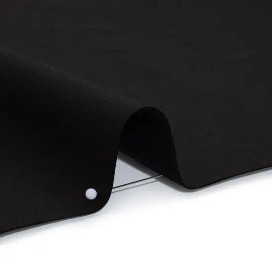 1 Yard Black Stretch Cotton Viscose Twill Fabric Designer Deadstock 62 inch Width {2}