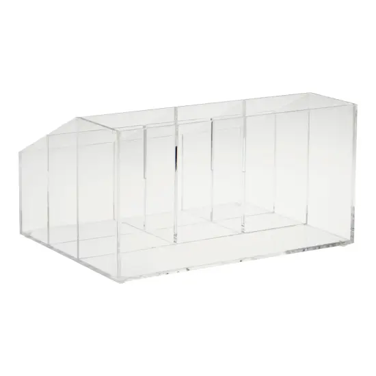 7 Compartment Desktop Organizer, Clear Acrylic Pen Holder (8.7 x 6.5 x 4.52 In) {6}