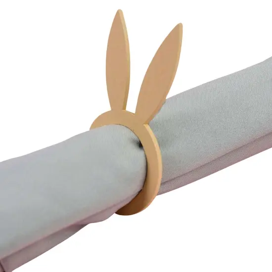 Set of 10 Easter Rabbit Wooden Napkin Rings Unfinished Wooden Bunny Shape Craft {5}