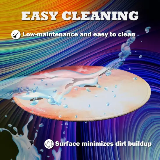 Insten Round Galaxy Mouse Pad for Home Office Gaming Computer Desk, Smooth Non Slip Rubber Moon Mat, Yellow Mars {3}