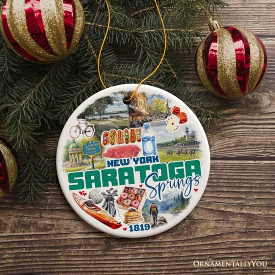Saratoga Springs Christmas Ornament, New York Spa City and Health Resort Souvenir {2}