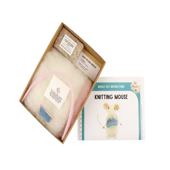 Felting Kit - Knitting Mouse Needle Felt Kit {4}