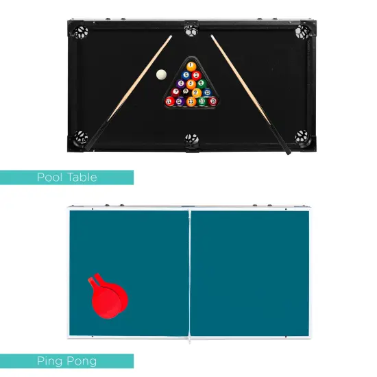 Best Choice Products 4-in-1 Multi Game Table, Childrens Arcade Set w/ Pool Billiards, Air Hockey, Foosball {5}