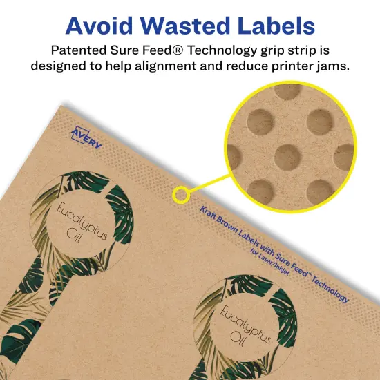 Avery Kraft Brown Lollipop Labels with Sure Feed, 1.5" x 4" {4}