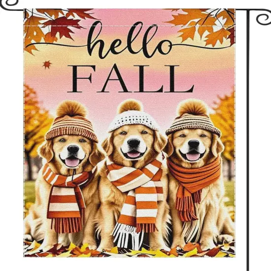 Hello Fall Garden Yard Flag 12x18 Inch(Yellow) {5}