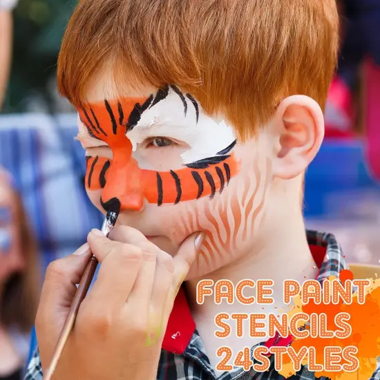 24 Pieces Face Paint Stencils(Vivid Style) {2}