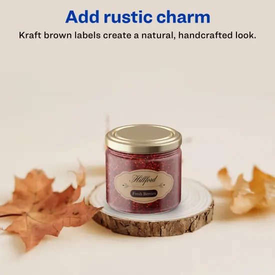 Avery Kraft Brown Oval Scalloped Labels with Sure Feed, 2" x 3" {2}